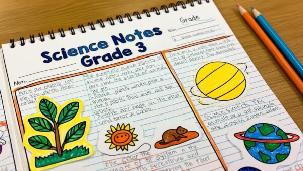 Scientific report notes Grade 3 with questions