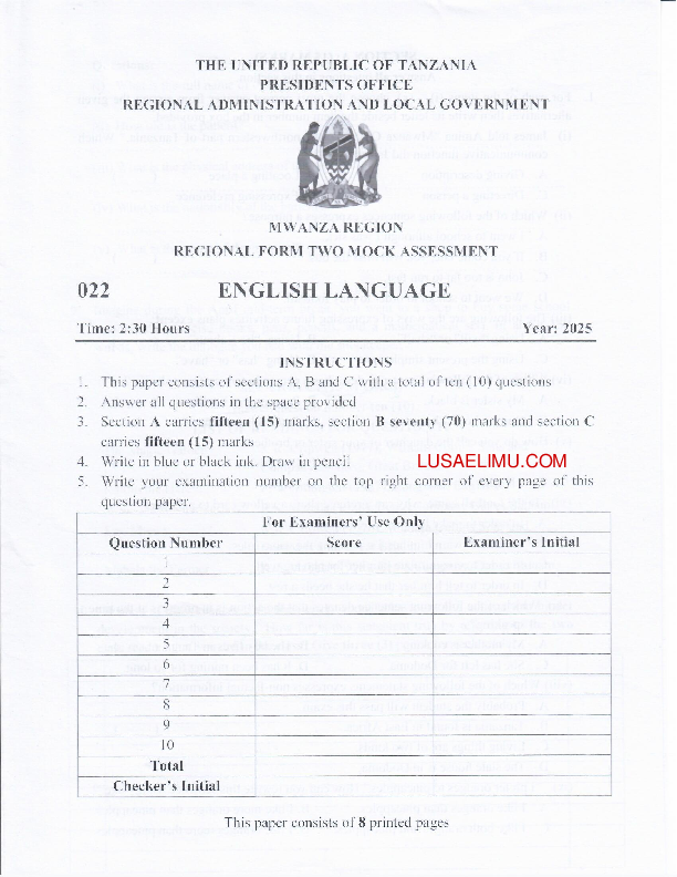 FORM TWO ENGLISH LANGUAGE.pdf