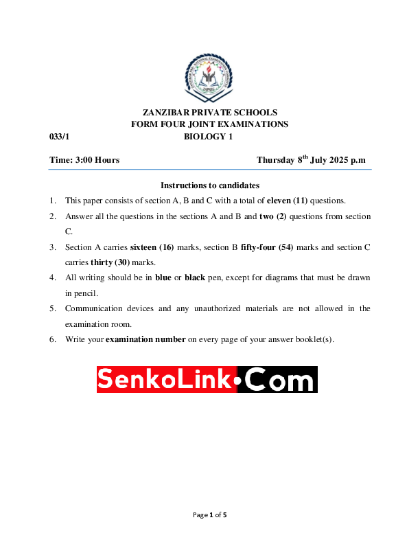 BIOLOGY 1 FORM FOUR  JOINT 2025 ELIMUCONNECT.ONLINE.pdf