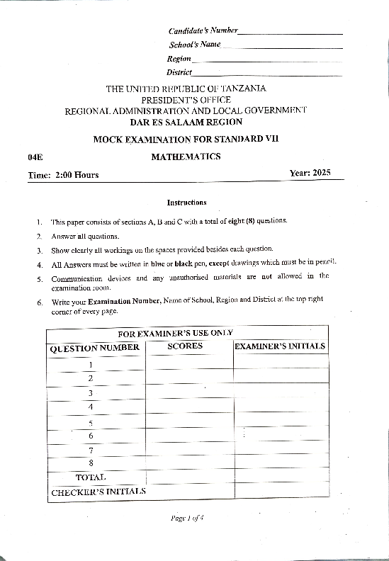 MATH DSM MOCK 2025.pdf