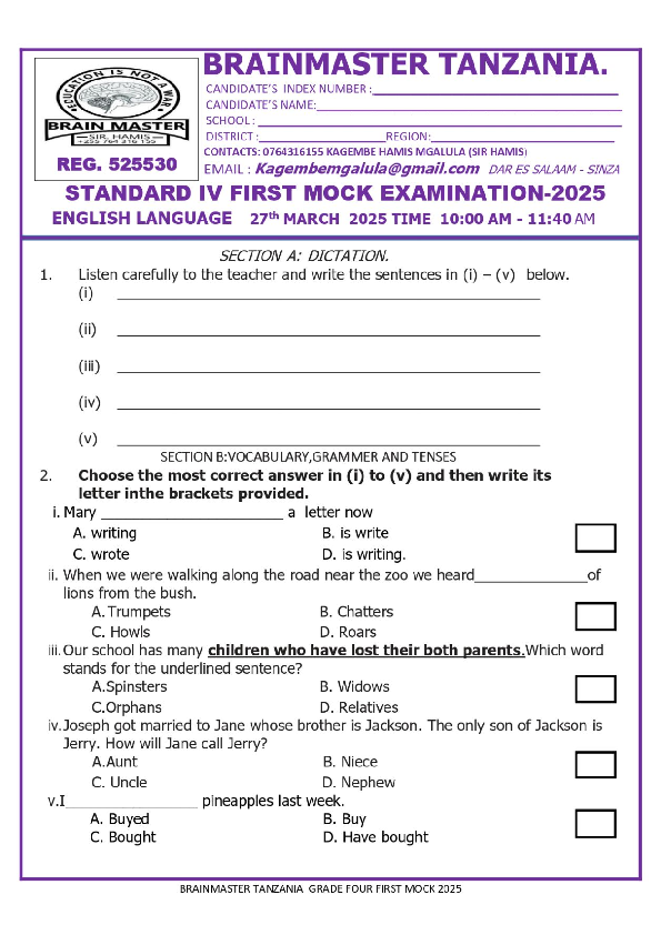 BRAINMASTER TANZANIA G4 FIRST MOCK EXAMINATION 2025.pdf