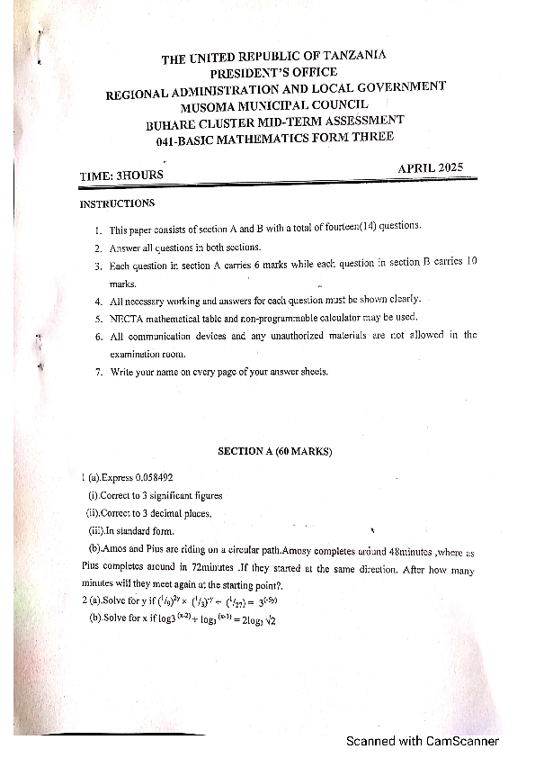 BASIC MATHEMATICS F3