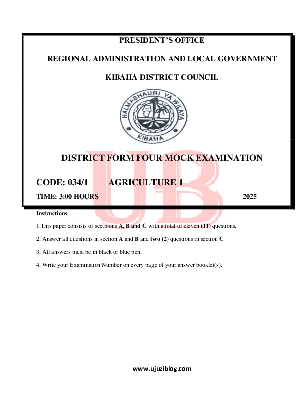 AGRICULTURE F4 MOCK 2025 __F4_Examination_- (1).pdf