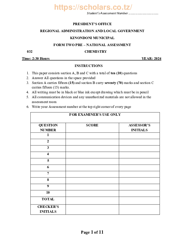 elimuconnect.online CHEMISTRY   FORM TWO PRE NATIONAL.pdf
