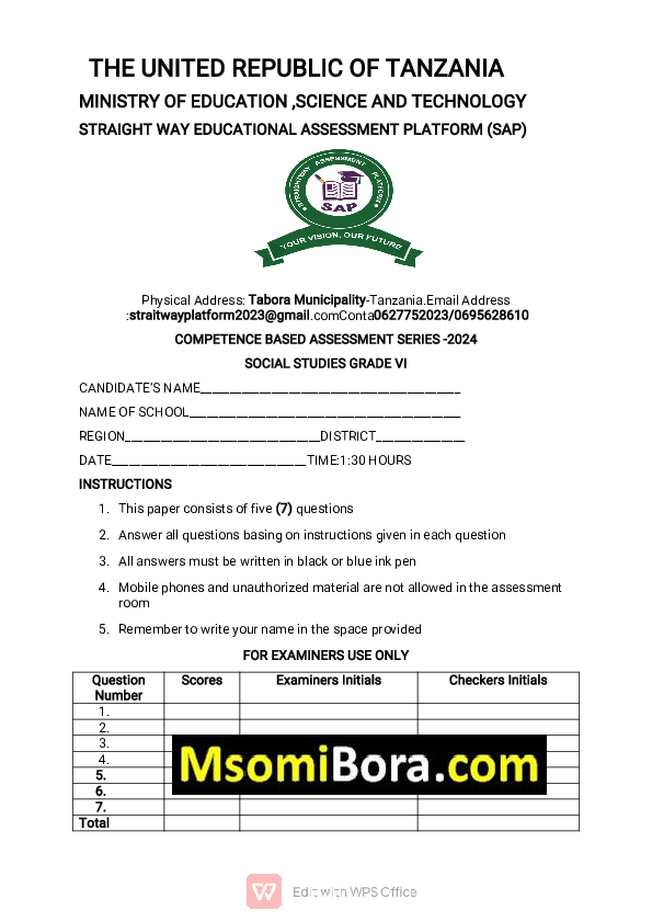 SOCIAL STUDIES GRADE VI NEW