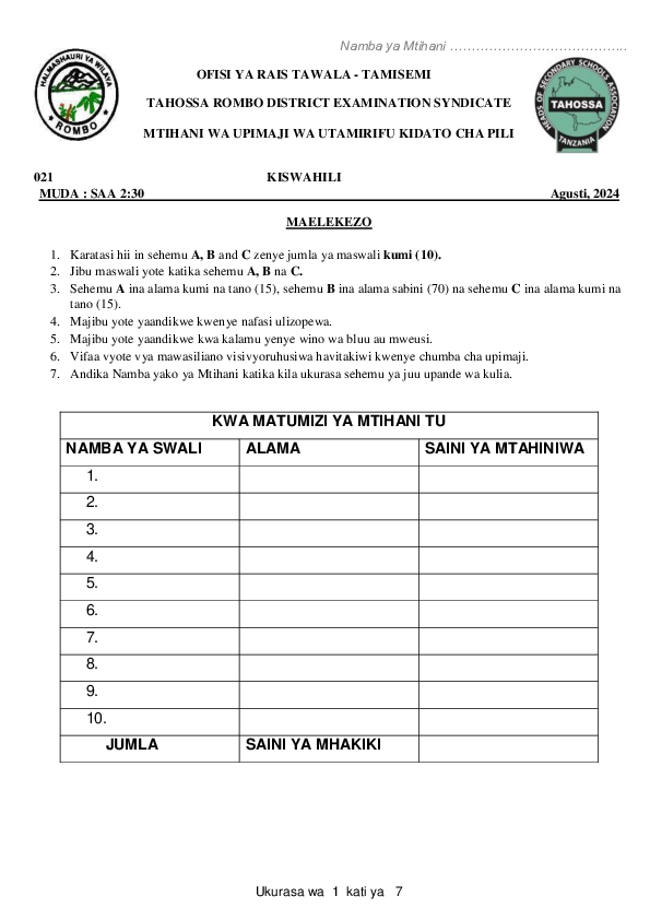 KISWAHILI F2 KARATASI YA MASWALI MOCK - 2024.pdf