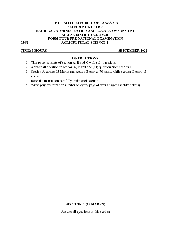 AGRICULTURAL PRE NECTA.pdf