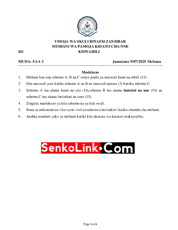 KISWAHILI FORM FOUR JOINT 2025 ELIMUCONNECT.ONLINE.pdf