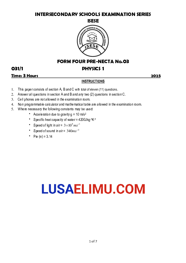 F4 PHYSICS PRE NECTA S03 ISESE.pdf