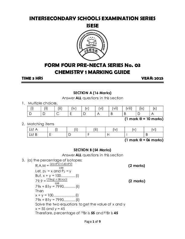 ISESE F4 CHEMISTRY 1 SERIES 3 MS.pdf
