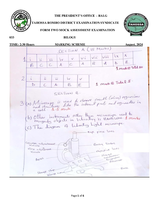 BIOLOGY FII MARKING SCHEME MOCK - 2024.pdf