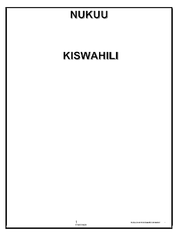 Darasa la 3. NUKUU za KISWAHILI