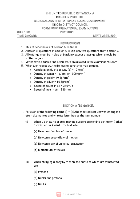 PHYSICS PRE NECTA2021.pdf