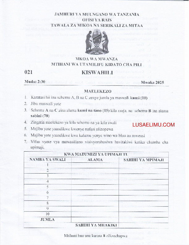 FORM TWO KISWAHILI.pdf