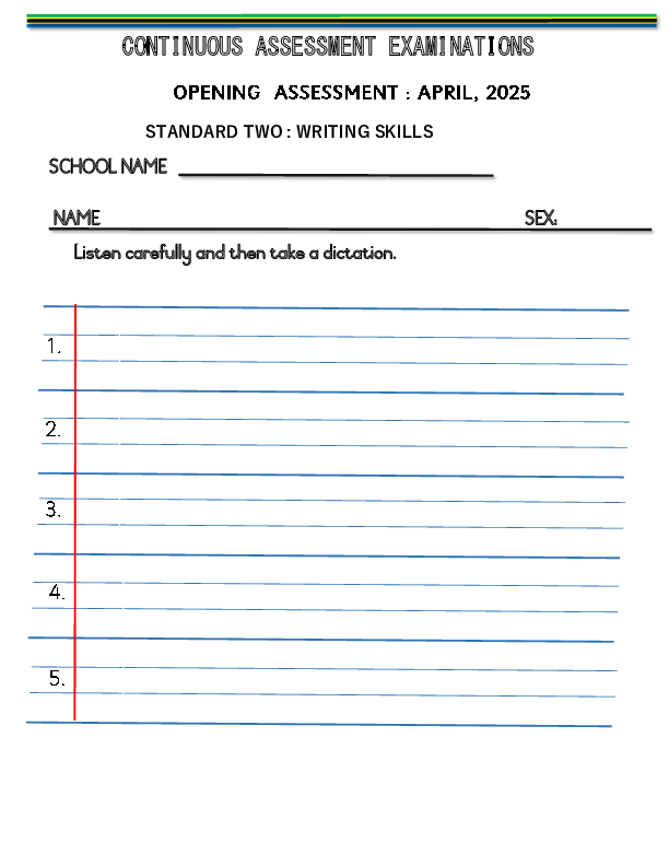 WRITING SKILLS.STD TWO.OPENING EXAM..APRIL2025.pdf