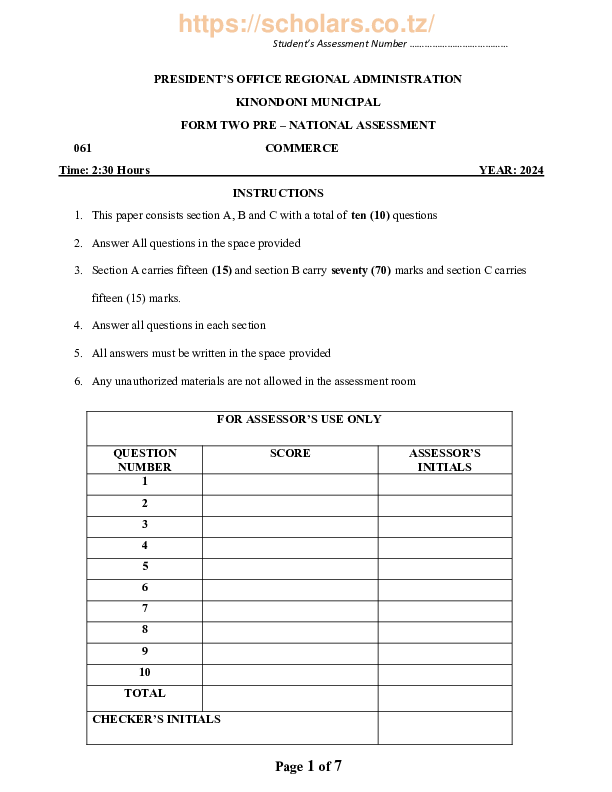 elimuconnect.online COMMERCE  FORM TWO PRE NATIONAL.pdf