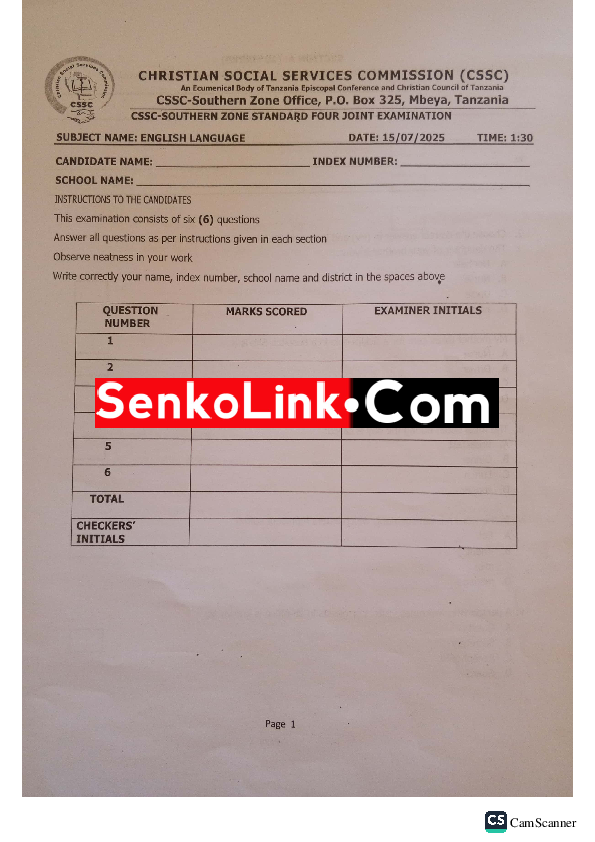 CSSC SOUTHREN ZONE ENG IV-elimuconnect.online.pdf